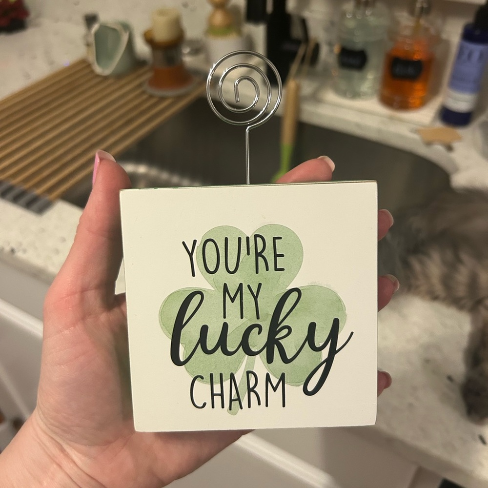Hobby Lobby Green and Black Lucky Charm Photo Holder